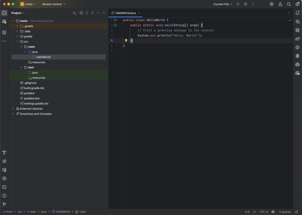 HelloWorld.java 파일 작성